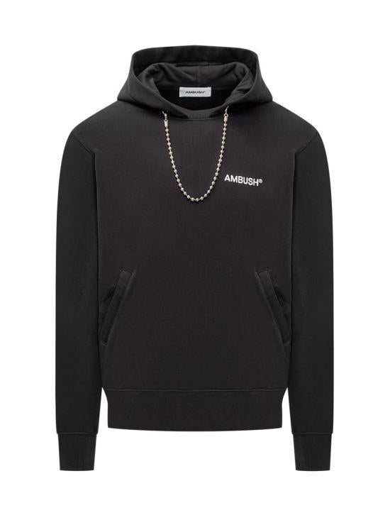 AMBUSH Black Cotton Logo Hoodie Pullover for Women BMBB001F24FLE0011001 DOM