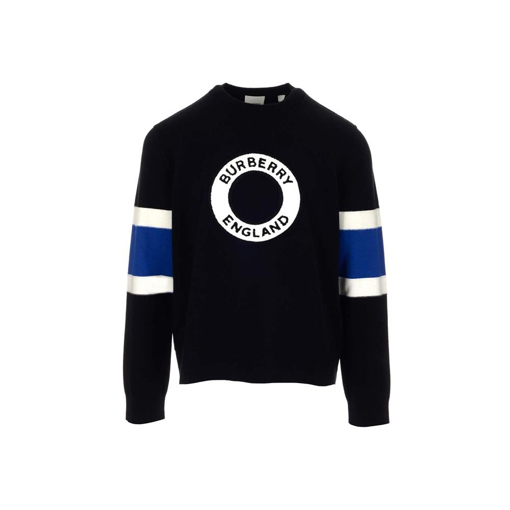 BURBERRY HURLEY Logo Stripe Knit Sweater Black 8058759