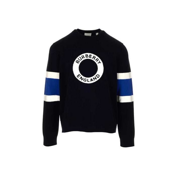 BURBERRY HURLEY Logo Stripe Knit Sweater Black 8058759