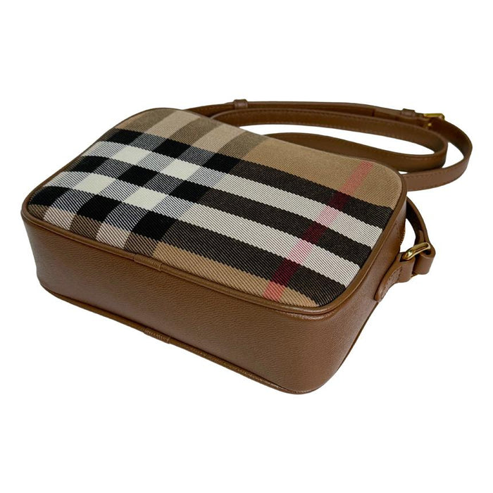 BURBERRY House Check Brown Small Camera Crossbody Bag 81140721
