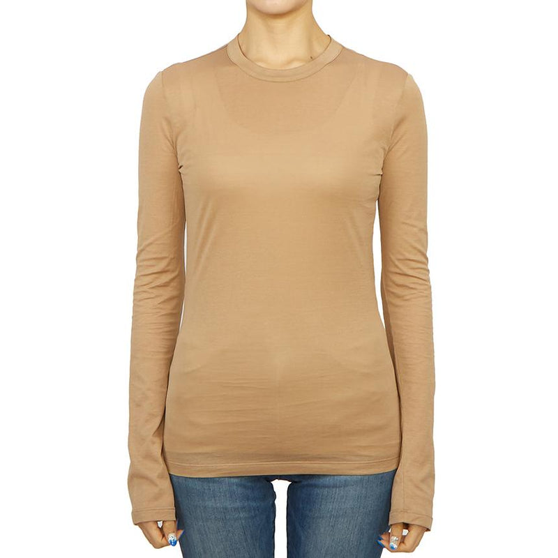 Ferragamo Women’s Long Sleeve T-Shirt 11 1956 BEIGE 0765318