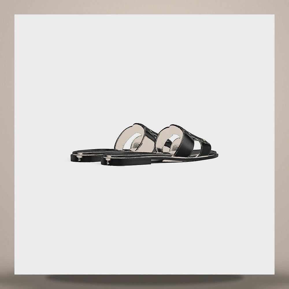 CELINE Triomphe Mule Sandals Calfskin Black
