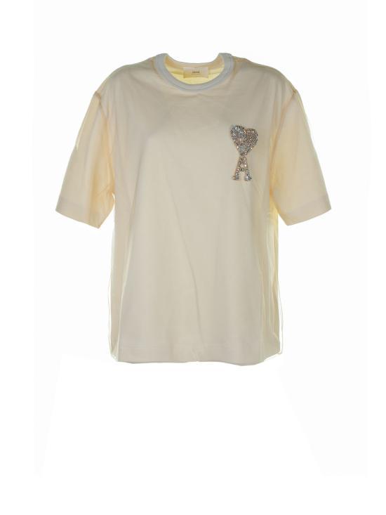 AMI Short Sleeve T-Shirt Men’s Cotton Crewneck White UTS021 PA0015