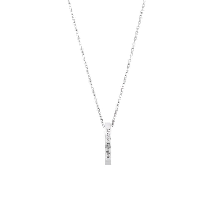 Maison Margiela Engraved Logo Ring Pendant Silver Necklace