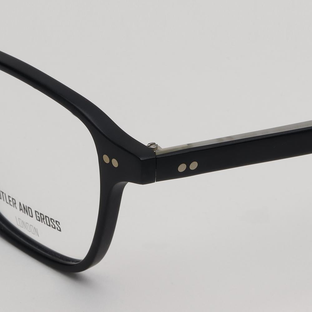 Cutler and Gross Matte Black Lightweight Acetate Eyeglass Frames Un CGOP1360 001