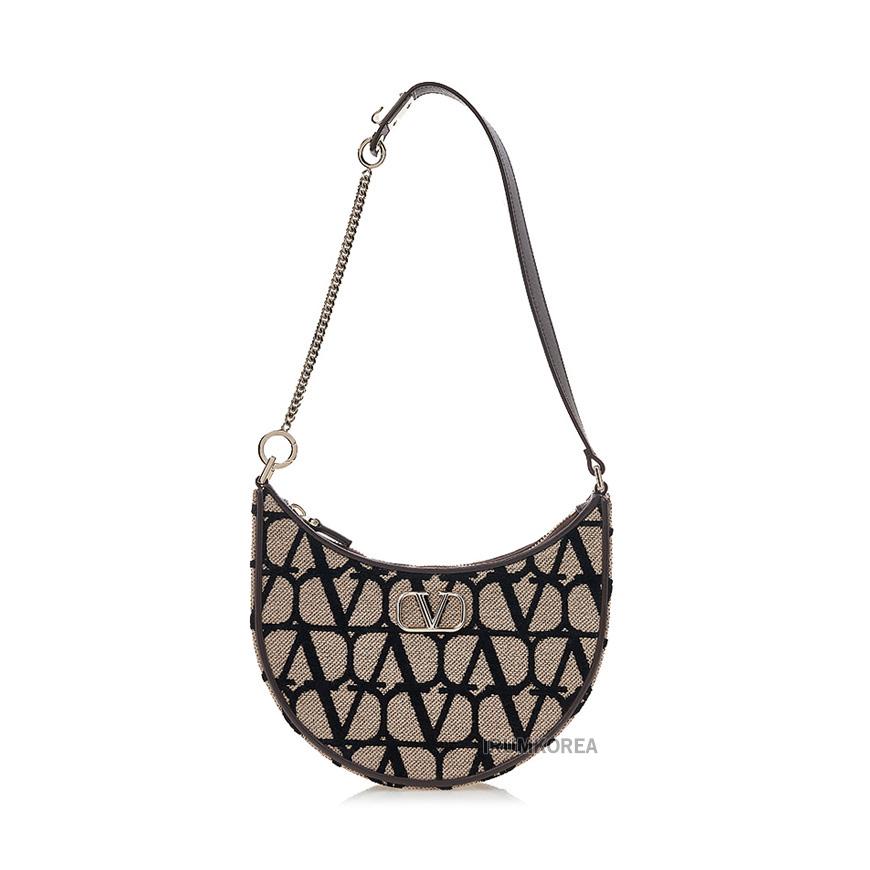 VALENTINO Garavani Embroidered Toile Iconographe Shoulder Bag 4W2P0W19 VRI 6ZN