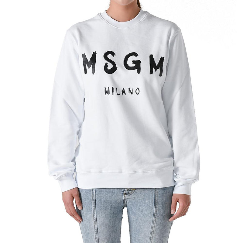 MSGM Brushed Logo Sweatshirt White Women’s