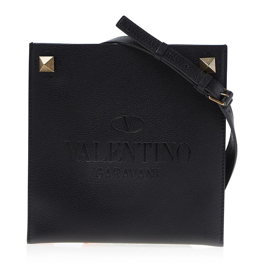 VALENTINO Garavani Unisex Logo Rockstud Crossbody Bag Black