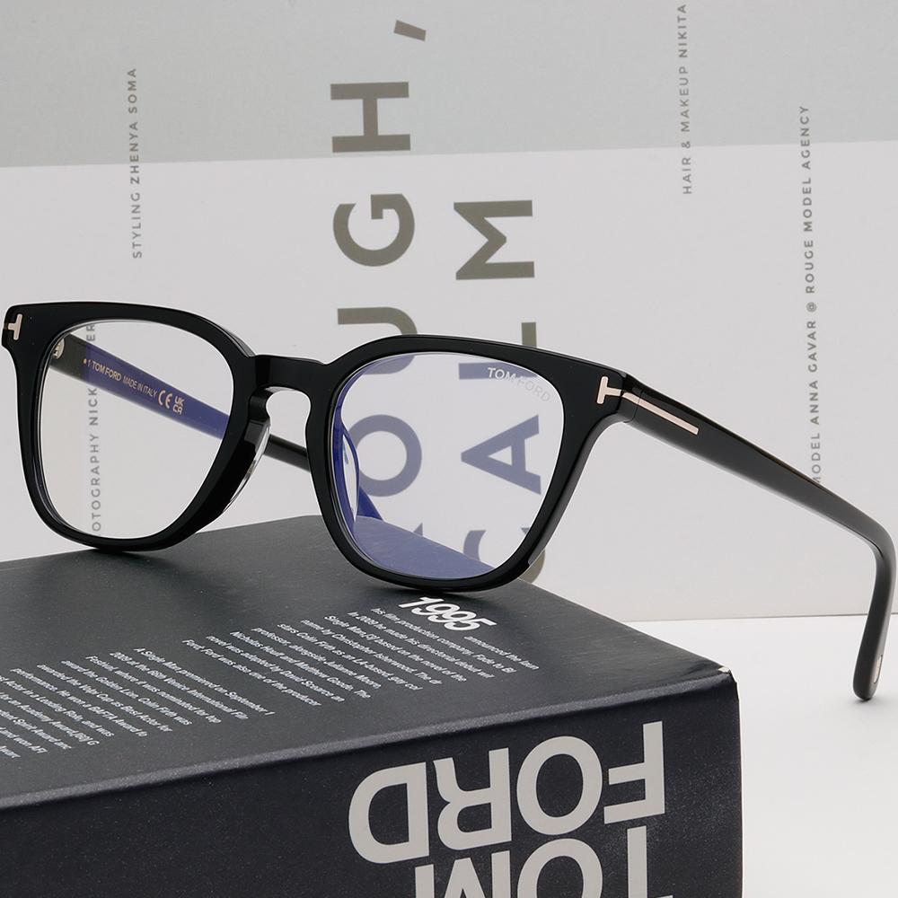 TOM FORD Blue Light Blocking Square Acetate Eyeglasses Asian Fit TF6014KB 001