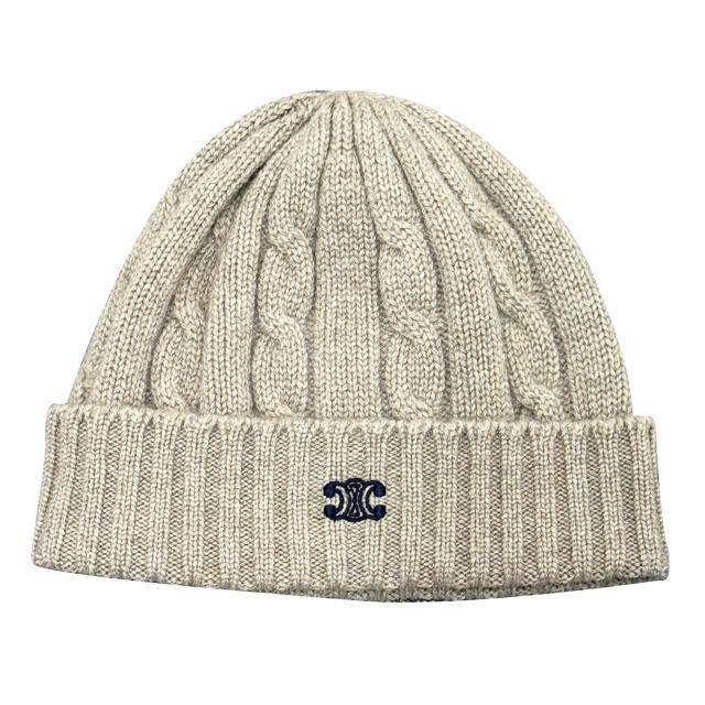 CELINE Triomphe Logo Cashmere Beanie Hat Unisex 2AD5I362W 08GC