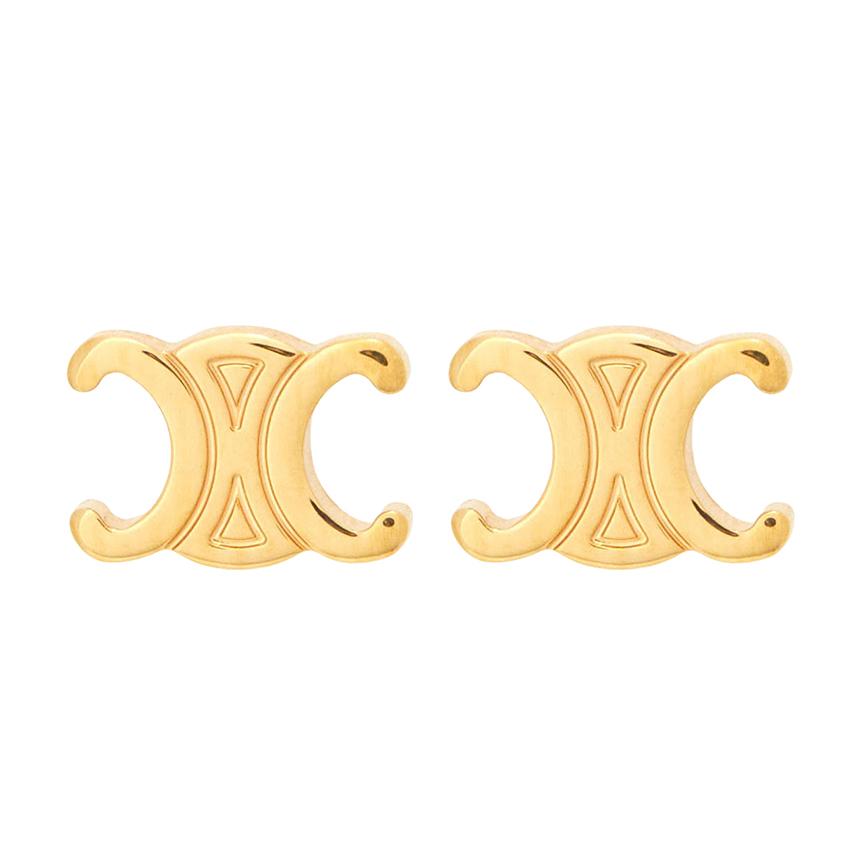 CELINE Triomphe Women's Earrings Gold-Tone