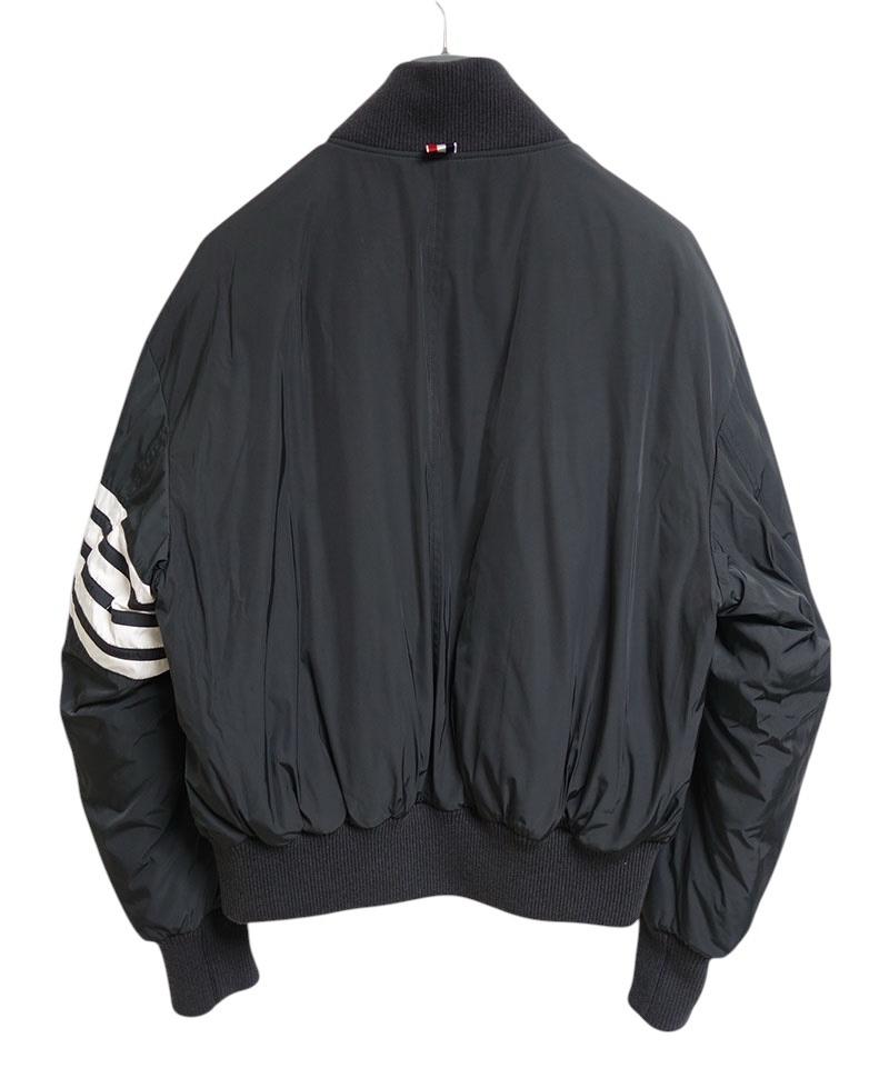THOM BROWNE Charcoal Oversized Down Bomber Jacket