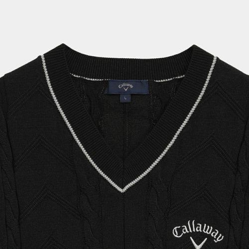 Callaway Men’s Round Neck Knit Sweater Navy Fall Winter C252191001010 BLACK DOM