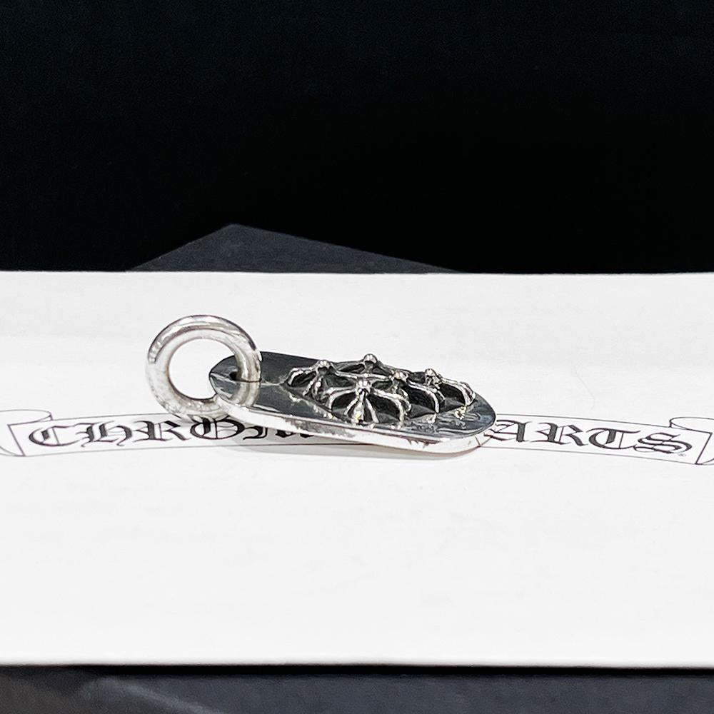 Chrome Hearts NYC Cemetery Dog Tag Pendant Silver Charm Necklace