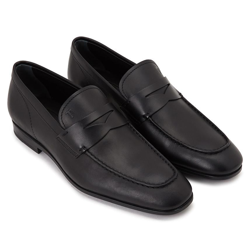 Tods Black Leather Penny Loafers for Men XXM51B00010 D90B999