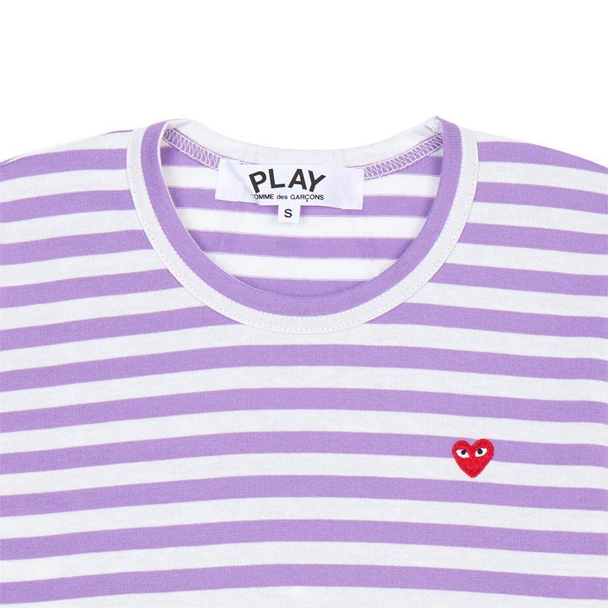Comme des Garcons Mini Red Heart Stripe Long Sleeve T-Shirt Unisex AZ T217 051 4