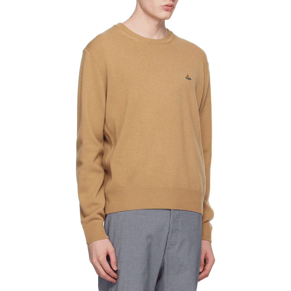 Vivienne Westwood Alex Men’s Long Sleeve Round Neck Knit Sweater Navy