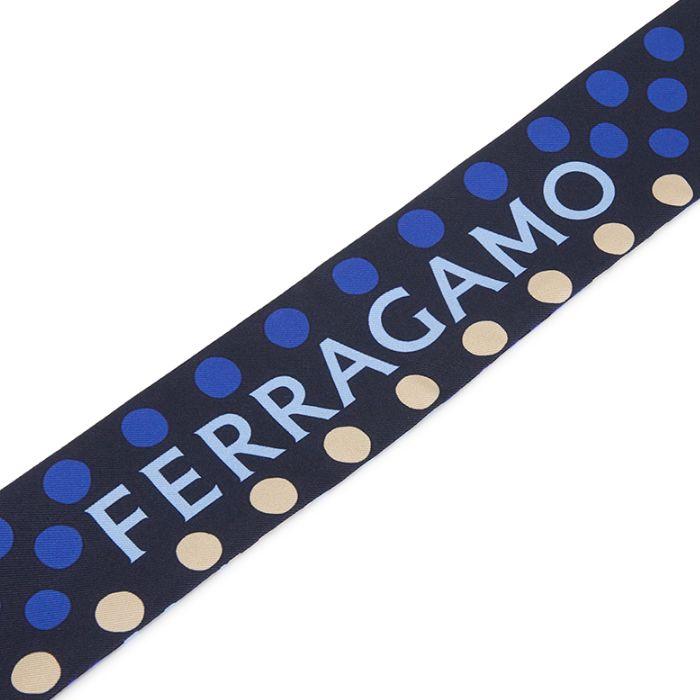 Ferragamo Gancini Logo Silk Skinny Scarf