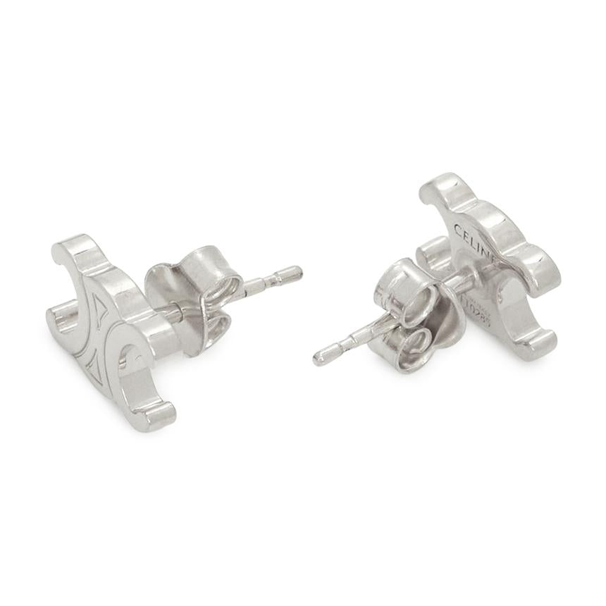 CELINE Triomphe Silver Women's Earrings