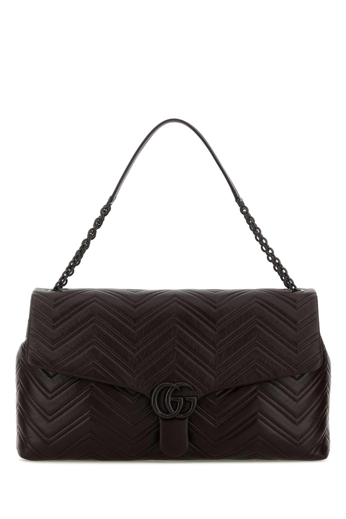 GUCCI Leather Shoulder Bag Black