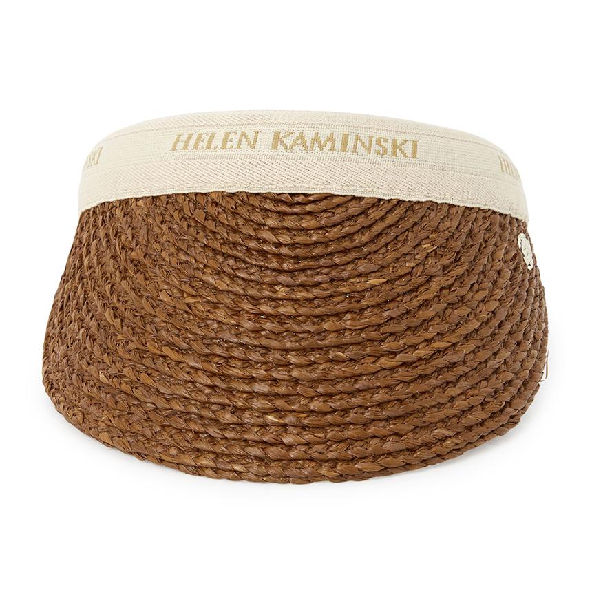 HELEN KAMINSKI Bianca 8 Women’s Visor Cap HAT52204 NUTSHELL NATURAL LOGO