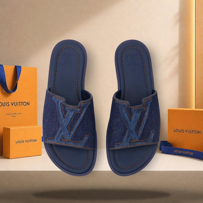 Louis Vuitton Portofino Mules Navy Blue Men’s Slippers