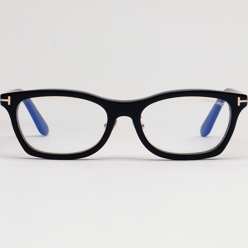 TOM FORD Unisex Blue Light Blocking Acetate Square Eyeglass Frames TF6074 DB 001