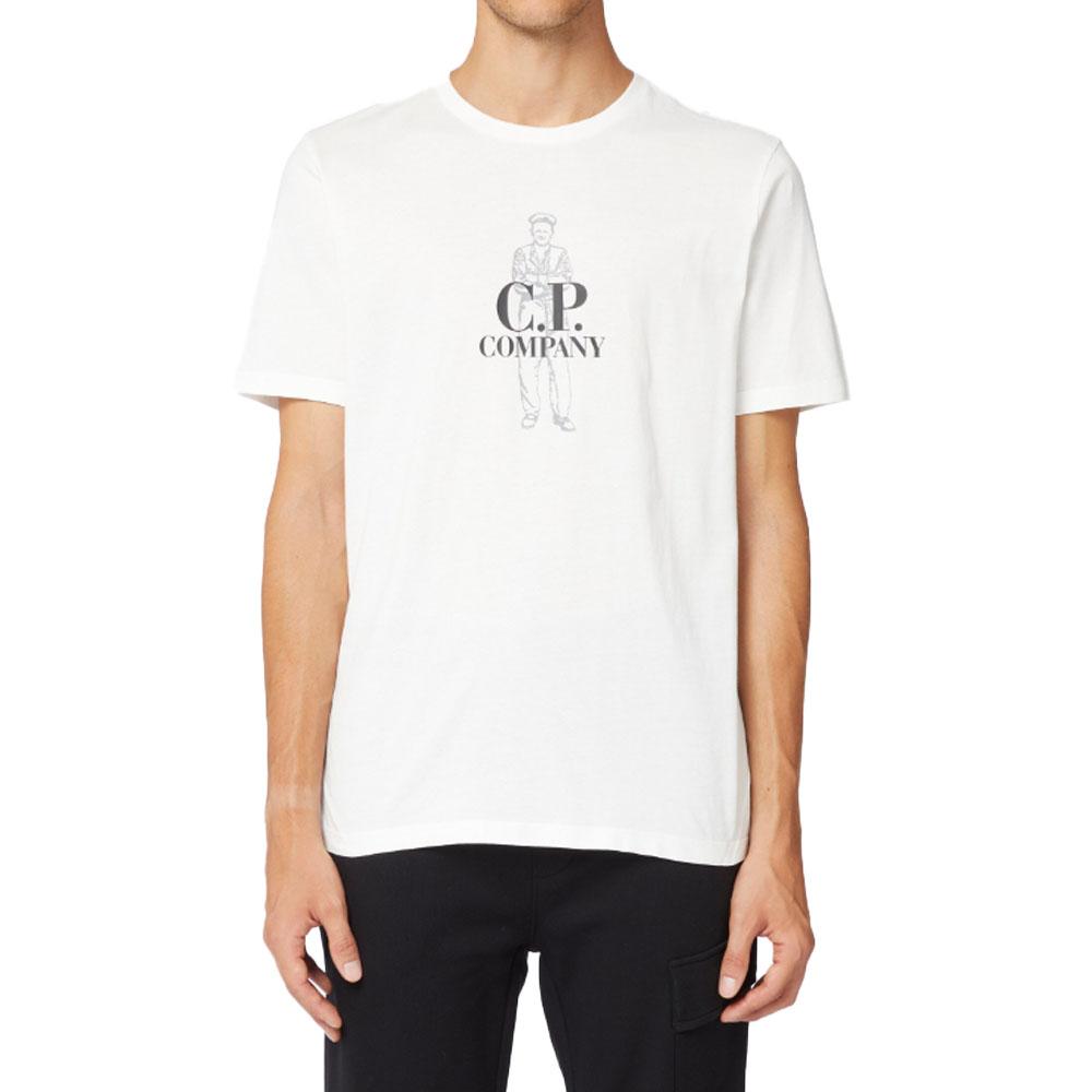 CP Company Men’s Logo Cotton Short Sleeve T-Shirt White