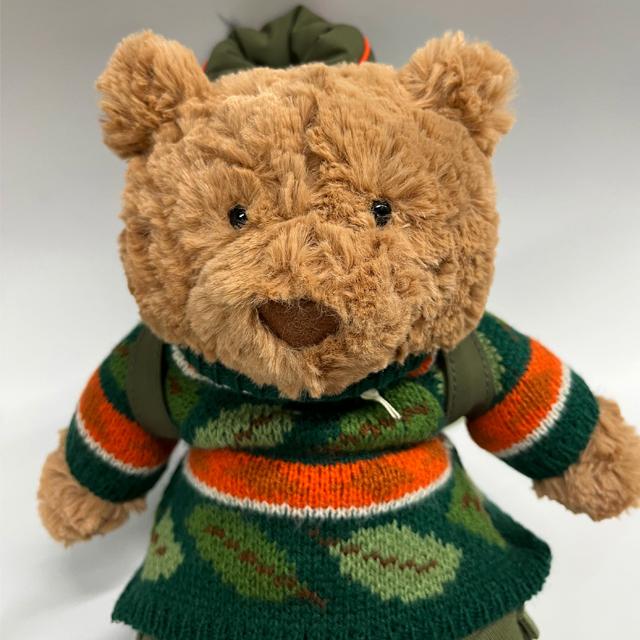 jELLYCAT Bartholomew Bear Hiking Keyring Brown Plush Accessory