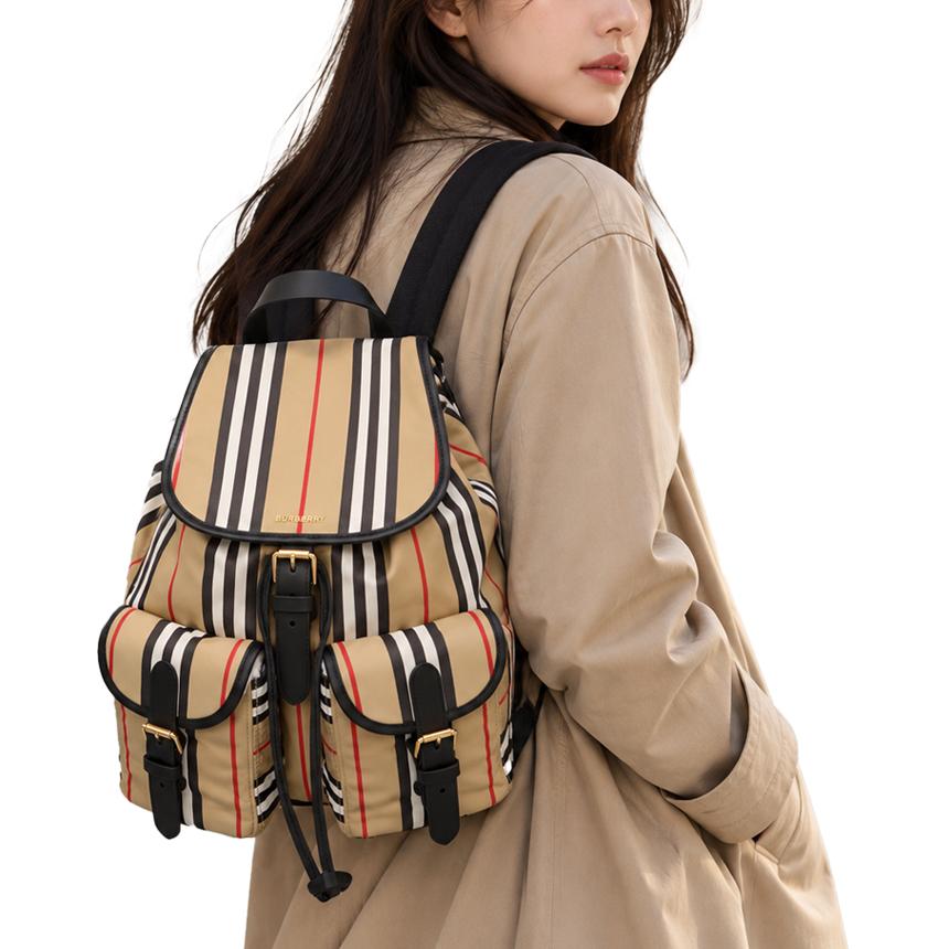 BURBERRY Archive Beige Stripe ENFIELD Medium Backpack