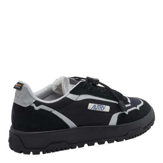 AUTRY Wildpace Low Sneakers Ripstop Nylon Leather LDLM MQ01 BLACK SILVER DOM