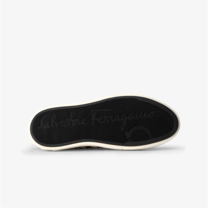Ferragamo Gancini Anson Men’s Low-Top Sneakers Black Leather