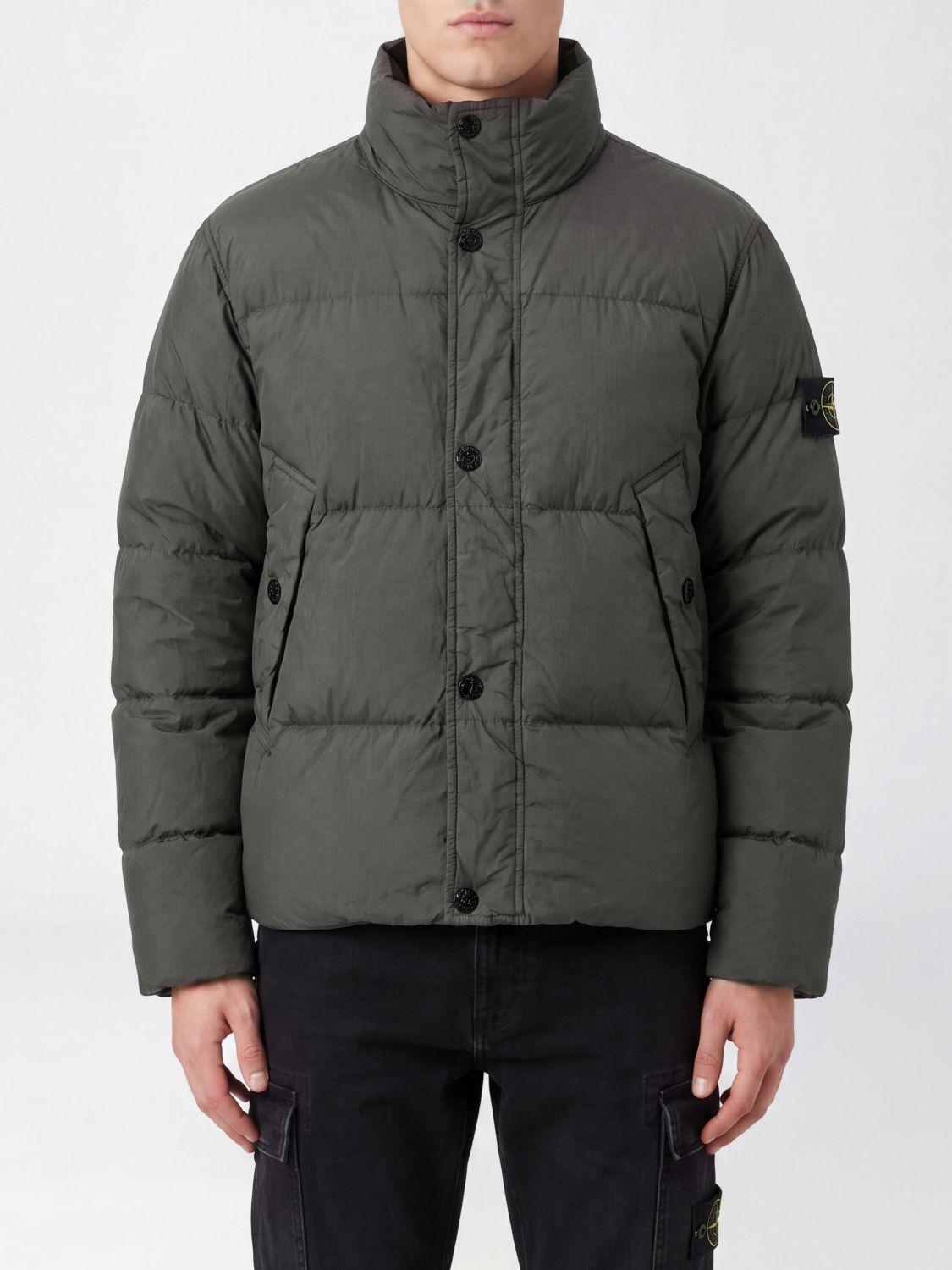 STONE ISLAND Green Nylon Down Puffer Jacket Men