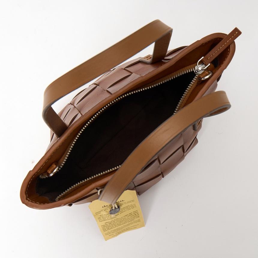 Dragon Diffusion Tan Leather Mini Tote Bag for Women