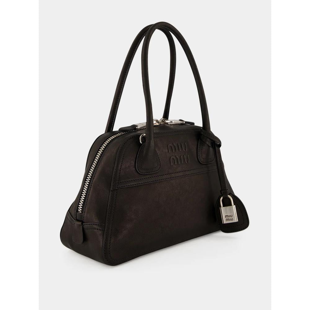 Miu Miu Matelassé Leather Small Tote Bag Black