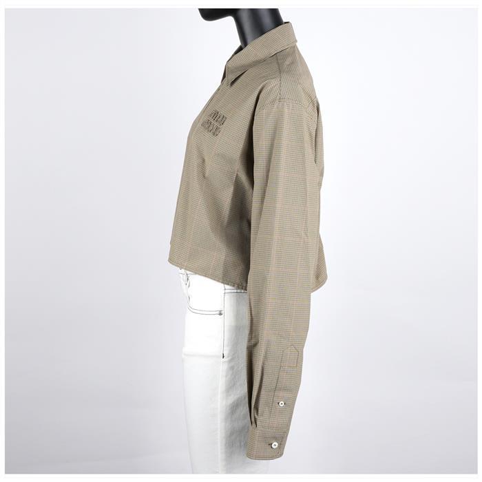 Miu Miu Technical Check Zip-Up Shirt MK1905 16MO F0393