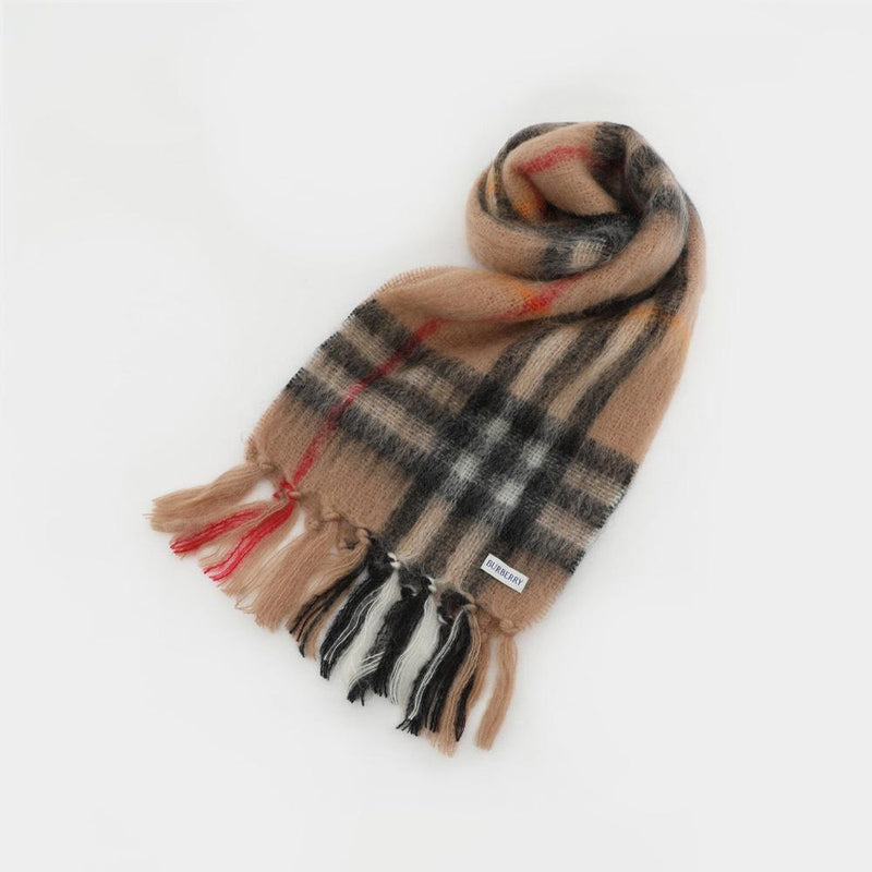 BURBERRY Check Mohair Wool Scarf 8112967