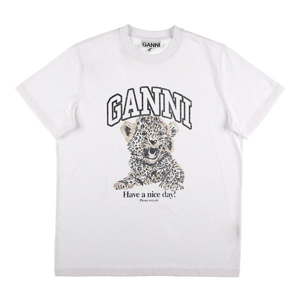 GANNI Leopard Print Short Sleeve T-Shirt for Women T4124 943