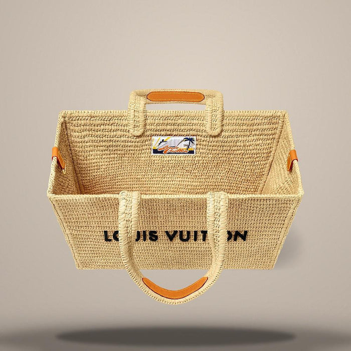 Louis Vuitton Summer Shopper Tote MM Natural Beige Tote Bag