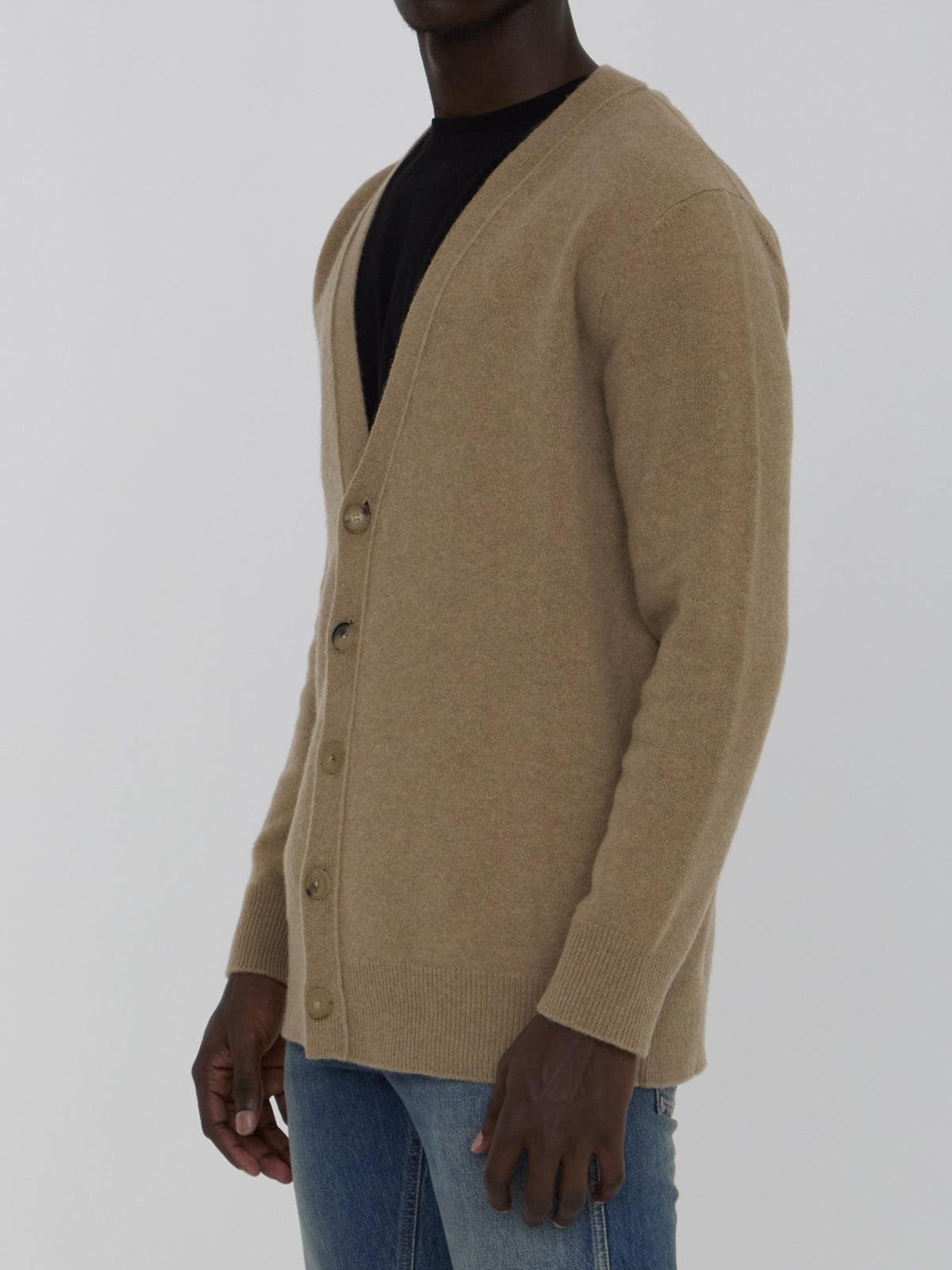 Maison Margiela Wool Blend Button Cardigan Men Beige