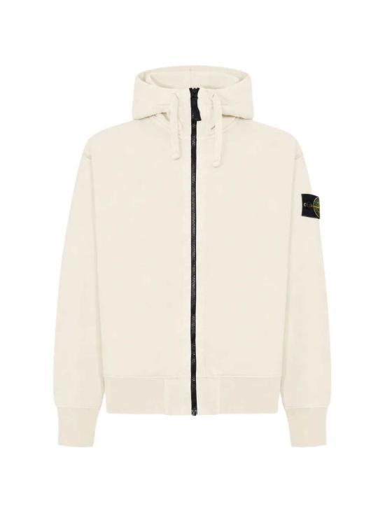 STONE ISLAND Organic Cotton Fleece Zipper Hoodie for Wome L2S15 6100009 S0051 V0