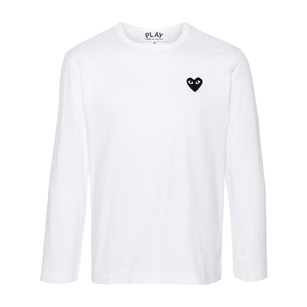 Comme des Garcons Black Heart Logo Long Sleeve T-Shirt White