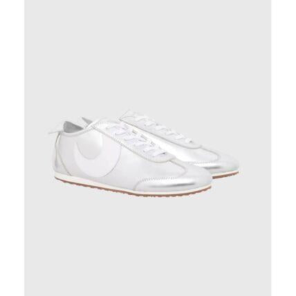 Marine Serre Black Leather Low-Top Sneakers MRSM252PSSN106SV MT10 SILVER DOM