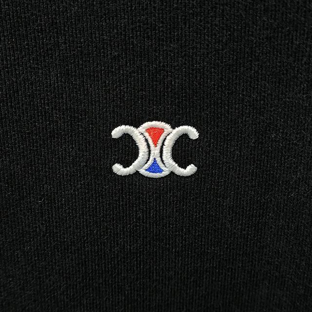 CELINE Triomphe Embroidered Cotton Fleece Sweatshirt