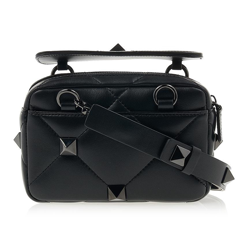 VALENTINO Roman Stud Quilted Leather Tote Bag Black Women