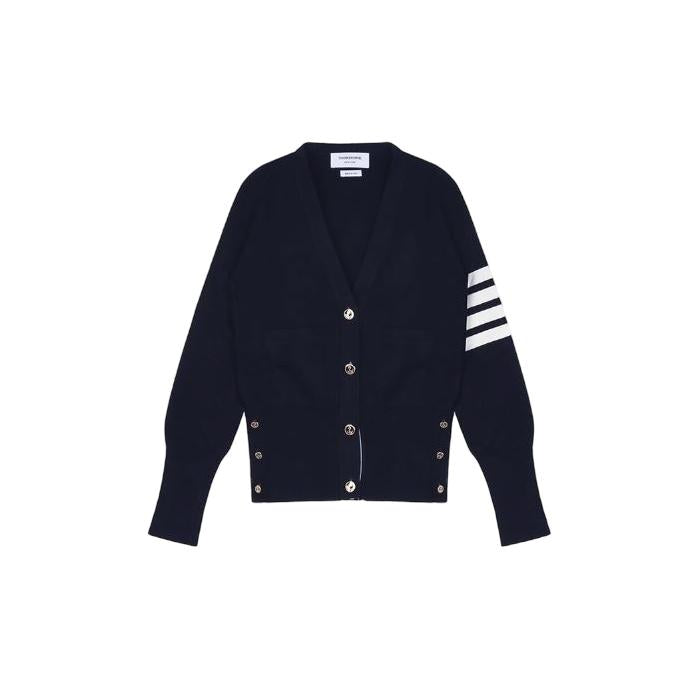 THOM BROWNE Navy Knit Cardigan for Women FKC207A