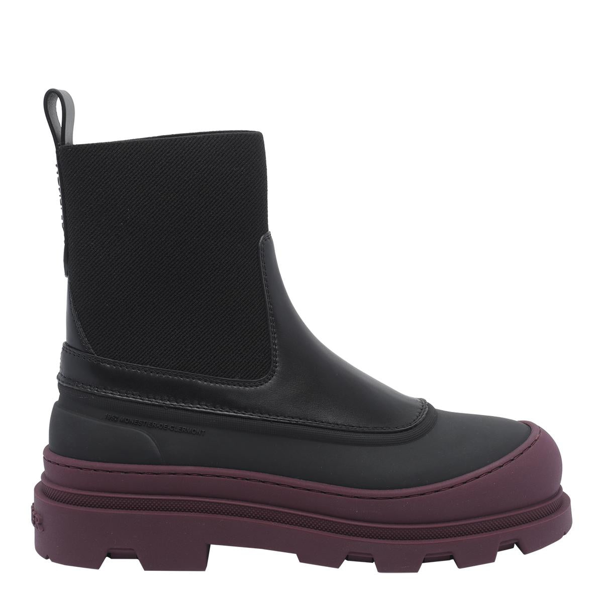 Moncler Black Leather Ankle Boots