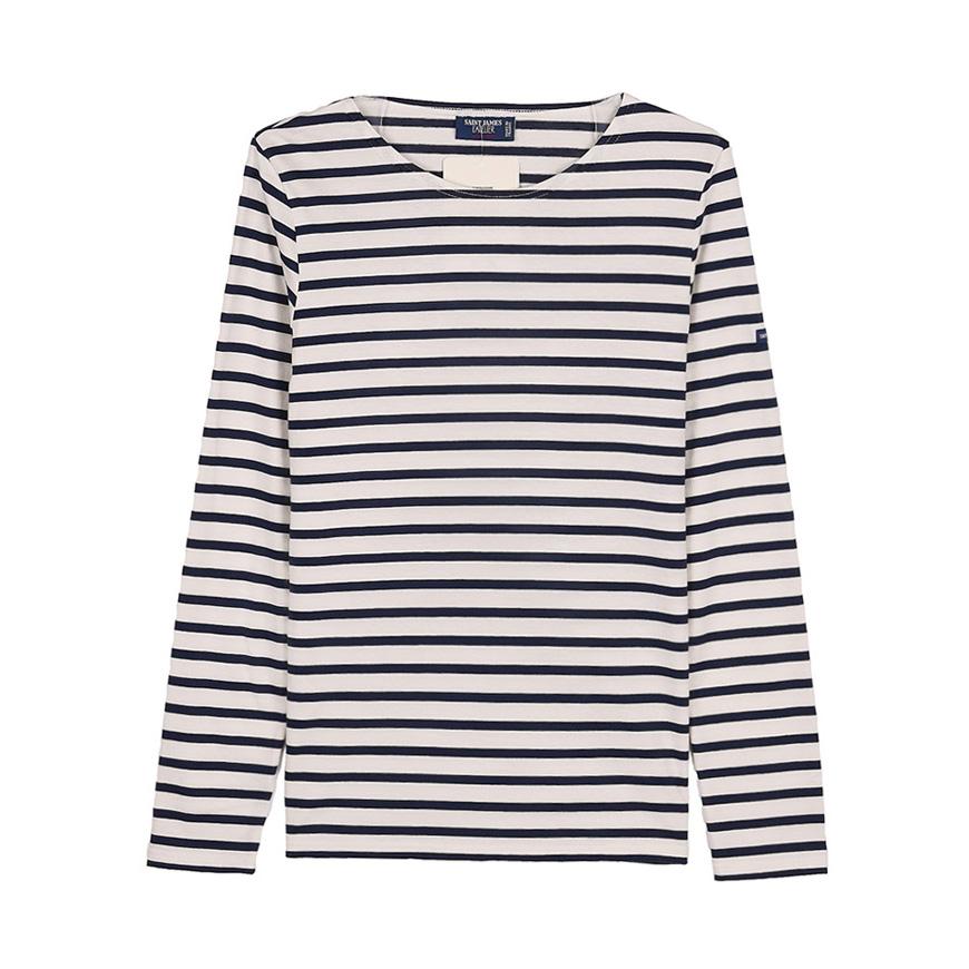 Saint James Ecru/Navy Stripe Minquidame Women’s T-Shirt