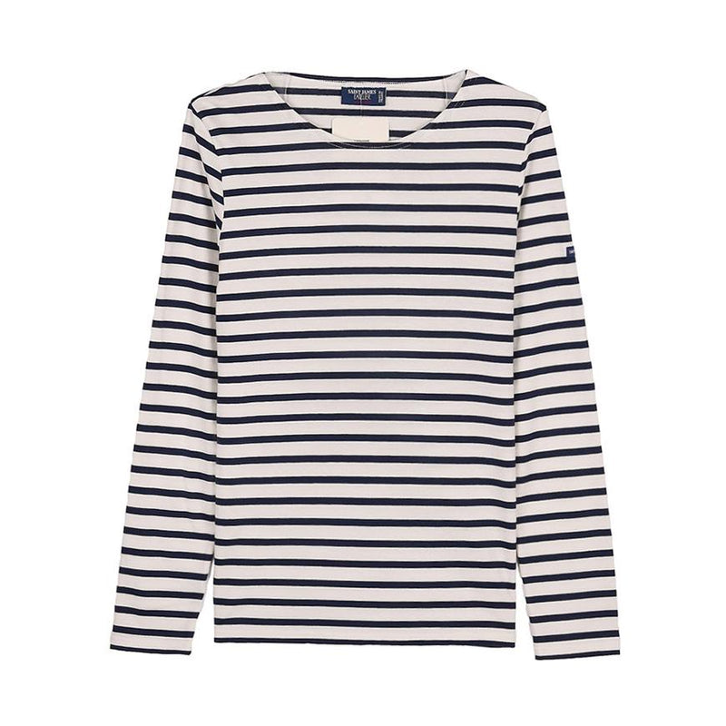 Saint James Ecru/Navy Stripe Minquidame Women’s T-Shirt