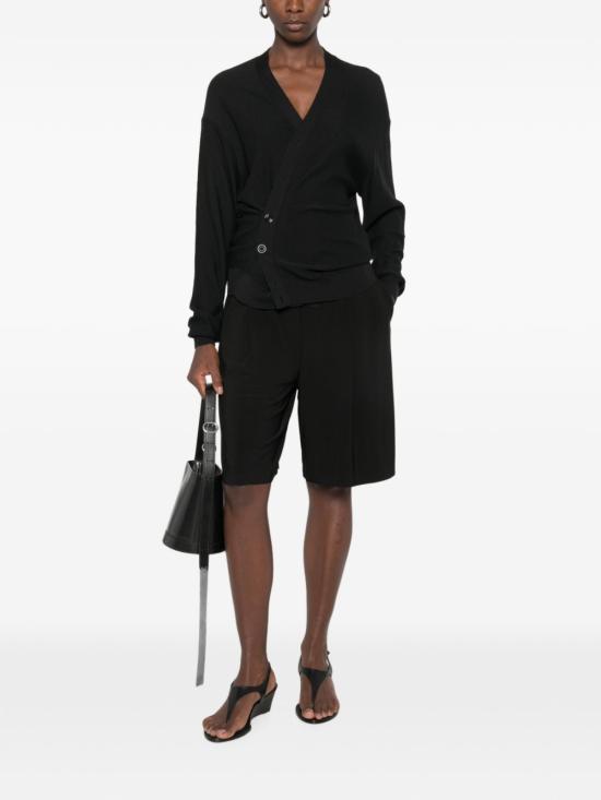 Lemaire Wool Knit Cardigan PO0052 LK1063 999 BLACK DOM